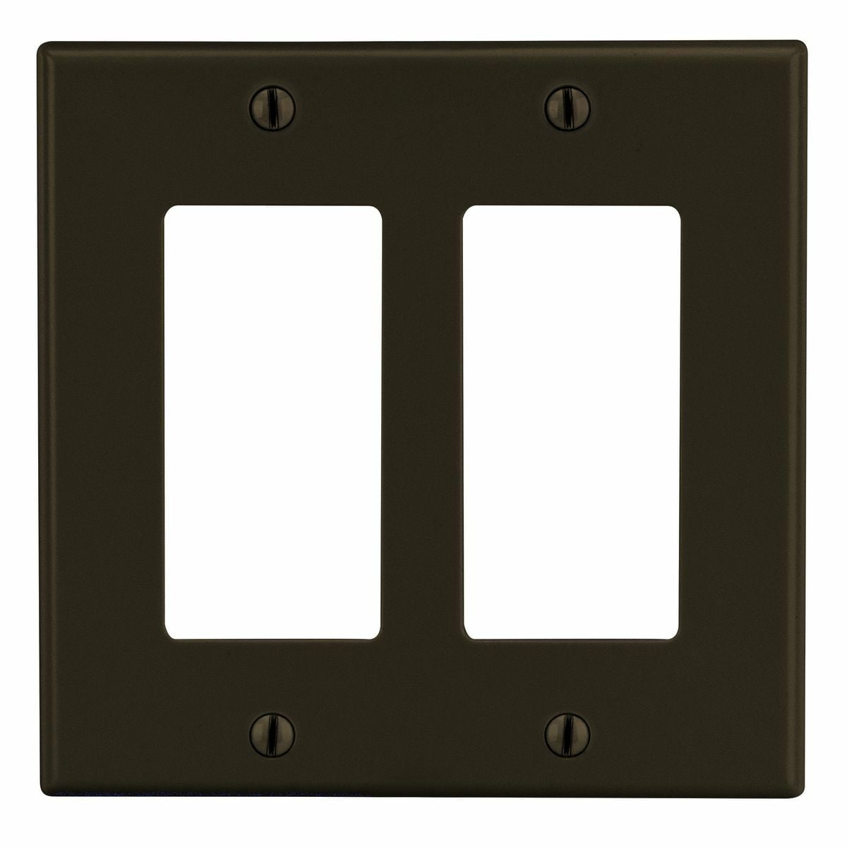 P262 Standard Wall Plate, 2 Gangs, 4.69 in W x 4.63 in H, Polycarbonate Thermoplastic, Brown