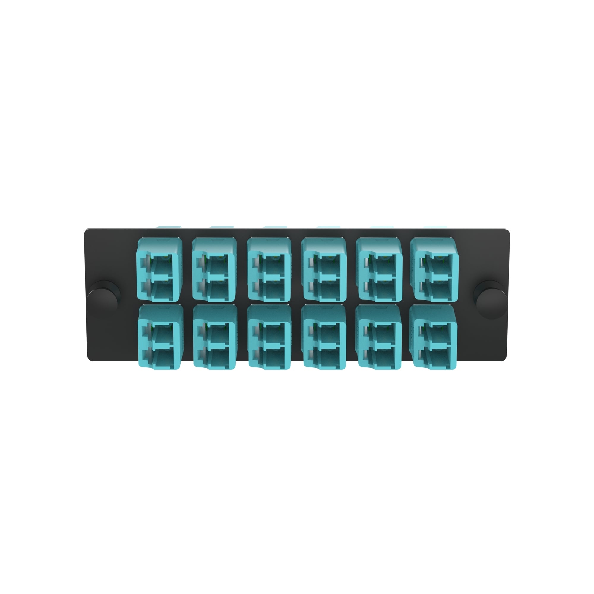 FAP12WAQDLCZ OptiCom Type LC Duplex Front Loading Fiber Adapter Panel, (12) OM3/OM4 Multi-Mode Fiber