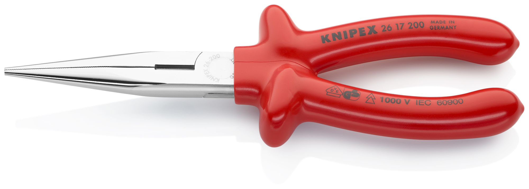 Long Nose Pliers with Cutter-1000V Insulated, 8 in., VDE