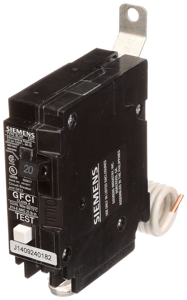 BF120A SpeedFax Type BL Molded Case Circuit Breaker, 120 V AC, 20 A, 10 kA Interrupt, 1 Poles, Thermal Magnetic Trip