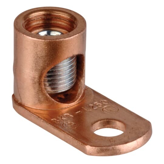 L250P Blackburn Type L Mechanical Connector, 6 AWG to 250 kcmil Stranded Copper Conductor, 13/32 in Stud, 1 Bolt Holes, Copper