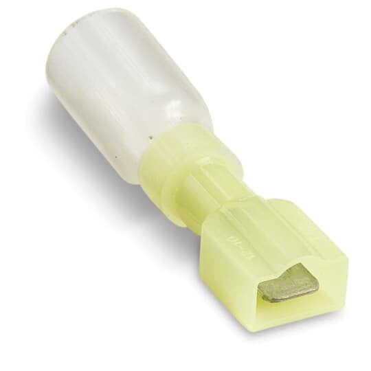 10RCS-251TX Sta-Kon Fully Insulated Heat Shrinkable Male Tab, 12 to 10 AWG Conductor, 0.25 in W x 0.32 in THK Tab, Brass, Yellow