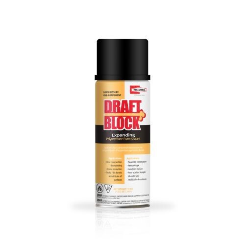 96500 Draft-Block Expanding Polyurethane Foam, 12 oz Aerosol Can, 1.1