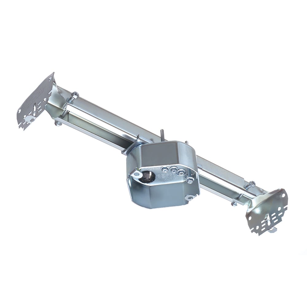 FBRS415 Heavy Duty Fan/Fixture Mounting Box With Knockout, Adjustable Mounting Bracket, Steel, 15.6 cu-in Capacity, 4 Knockouts, 2.658 in L x 4 in W x 24 in H