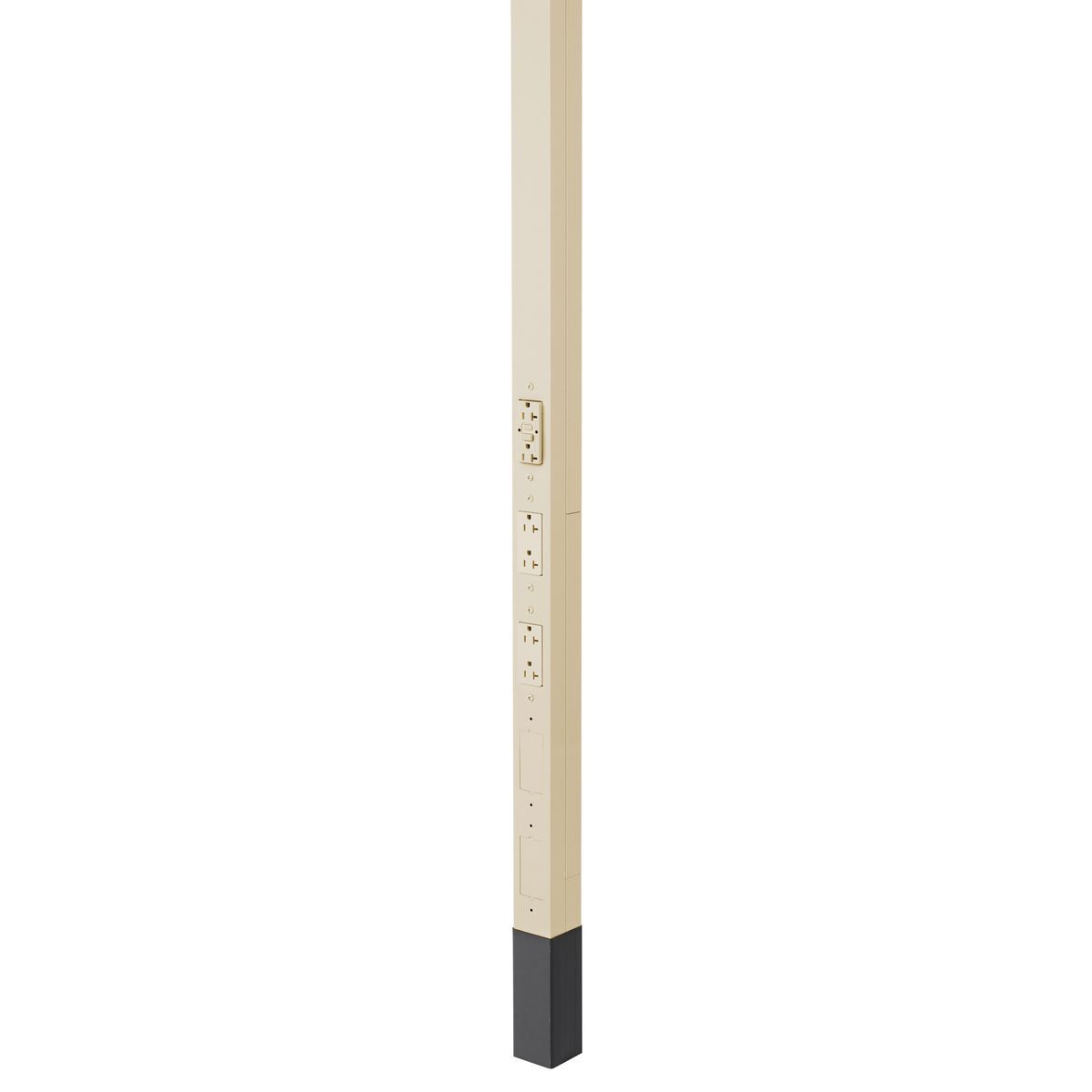 HBLPP10GFI 19-Strands Pre-Wired Service Pole With GFCI Protection, (3) Receptacles, (1) Knockout Capacity, 4 Outlets, 10 ft 2 in L x 2.13 in W, Aluminum