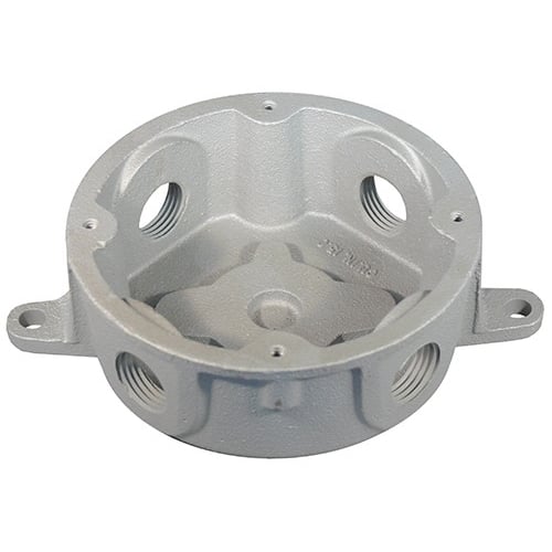JBX-100L Unilets Conduit Outlet Box With Mounting Lugs, 1 in Hub, Malleable Iron, Triple Coated