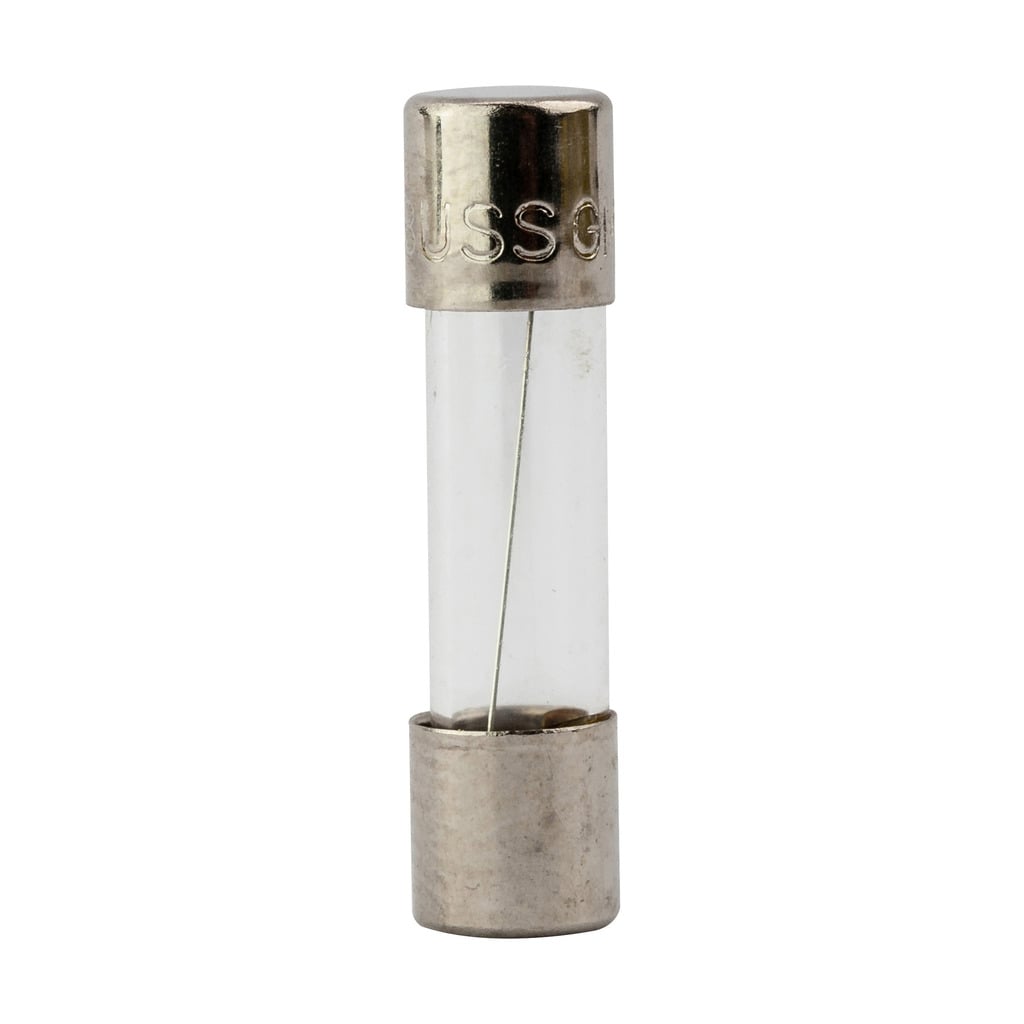 BK/GMA-1-R Low Breaking Small Dimension Fast Acting Fuse With Nickel Plated Brass End Caps, 1 A, 250 V AC, 35 A, 10 kA Interrupt, Cylindrical Body