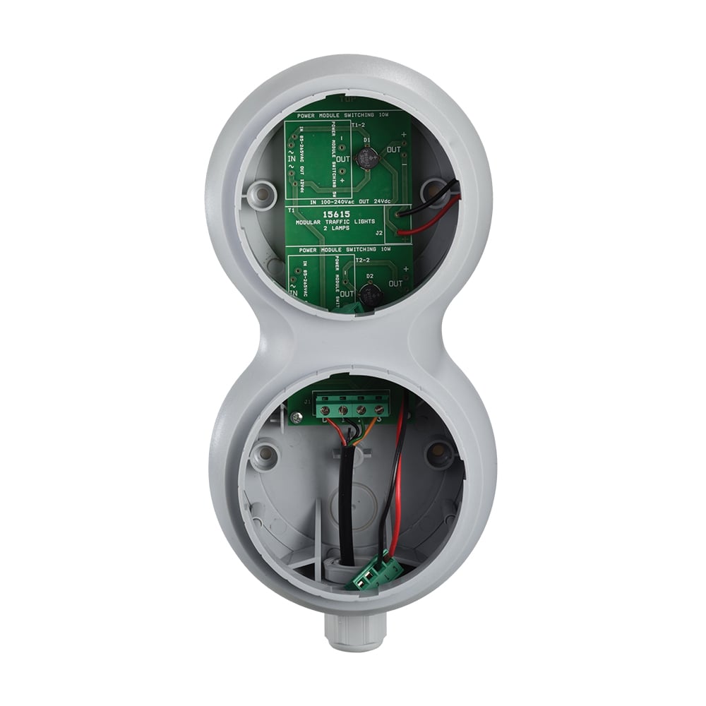 SLMB2-120-240GY StreamLine 2-Stack Oblong Status Indicator Dock Base, For Use With SLM100, SLM200, SLM300/350, SLM1400/1450, SLM500 and SLM700 Modular Audible or Visual Signals, Polycarbonate, Gray