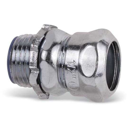 5223 T&B Insulated Compression Connector, 3/4 in Trade, For Use With EMT Conduits, Steel, Chromate Coated/Electro-Zinc Plated