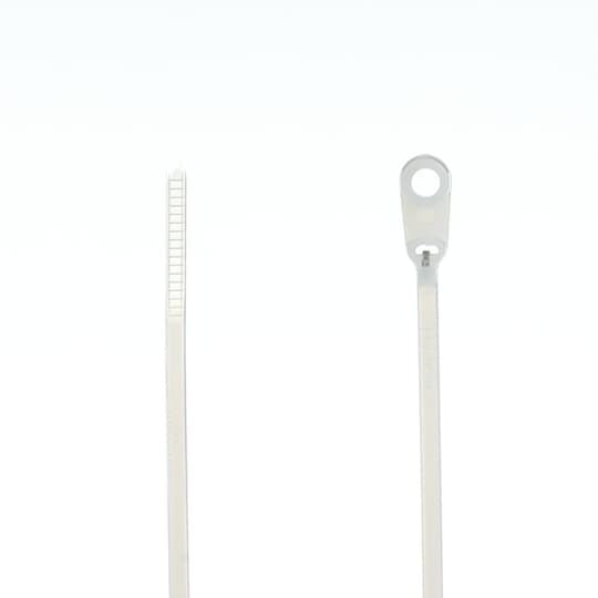 TY533M Ty-Rap Integrated Mounting Hole Cable Tie, 3.6 in L x 0.1 in W x 0.04 in THK, Nylon/Polyamide 6.6