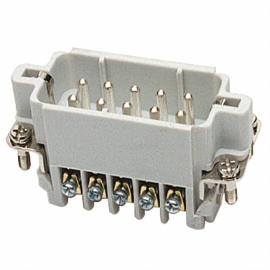 MS203A Pos-E-Kon A Series Compact Terminal Insert, 3 Positions, 20 to 14 AWG Wire, Male Screw Connection, Glass Filled Thermoplastic