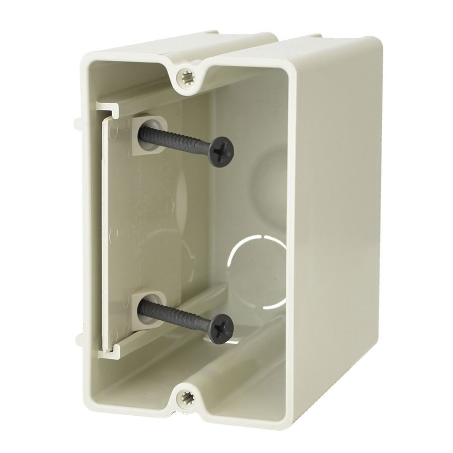 SliderBox; Adjustable 1-Gang Switch/Receptacle Outlet Box; 3-9/16 Inch Depth, Thermoplastic, 23 Cubic-Inch, Beige/Tan