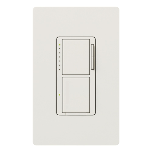 MA-L3S25-SW Maestro Designer Style Dual Dimmer Switch, 120 VAC, 2.5 A, 1 Poles, On/Off Operation, Natural White