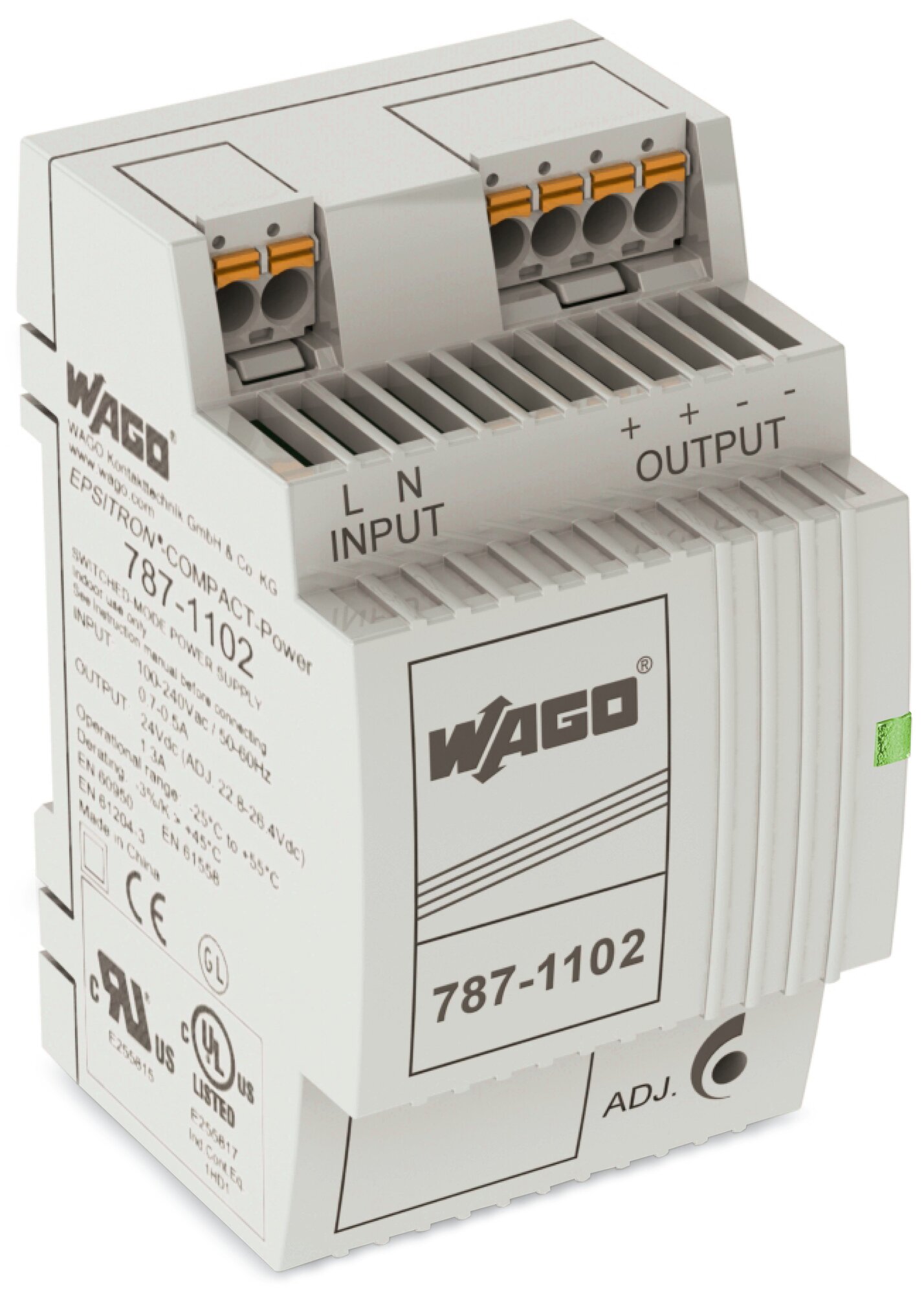 787-1102 1-Phase, 300 V Input, 24 V DC Output, DIN Rail Mount