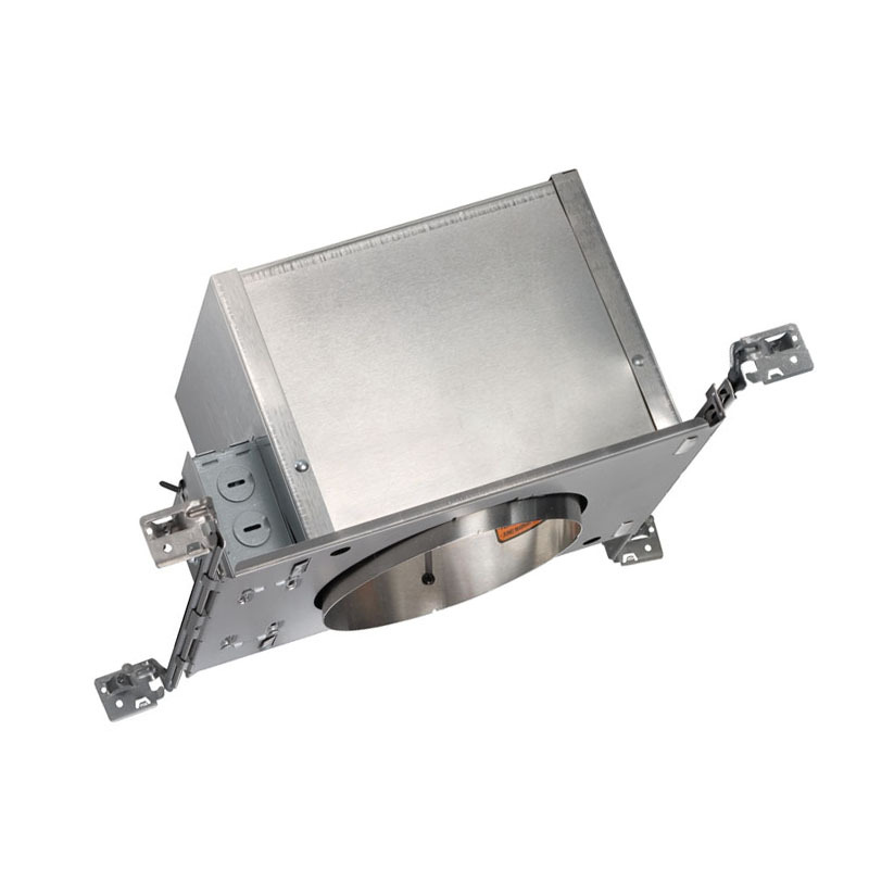 IC926 W Adjustable Round Standard Slope Downlight Housing With Push-In Electrical Connectors, Incandescent Lamp, Insulated Insulation, 120 V AC, 6-11/16 x 7-1/32 in Ceiling Opening, Aluminum Housing