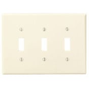 80511-I Midway Size Traditional Wall Plate, 3 Gangs, 6-3/4 in W x 4-7/8 H, Thermoset, Ivory