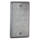 One Gang Utility Box Cover, 4 Inch Long x 2-1/8 Inch Wide x 1/4 Inch Raised, Pre-Galvanized Steel, Blank and with Screws Included