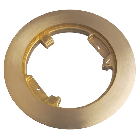P-60-CP Steel City 1-Piece Recessed Service Carpet Plate, 5-11/16 in Dia, Brass