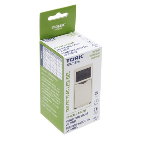 SS703ZA Tork SS700Z Series 1-Phase 3-Way Astronomic Sunset Electronic Timer, 7 days Setting, 120 to 277 V AC, 1/2 hp, SPST Contact, 1 Poles