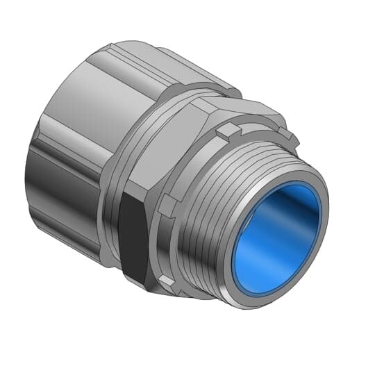 5229 T&B Non-Insulated Straight Conduit Connector, 1/4 in Trade, Steel, Chromate Coated/Electro-Zinc Plated