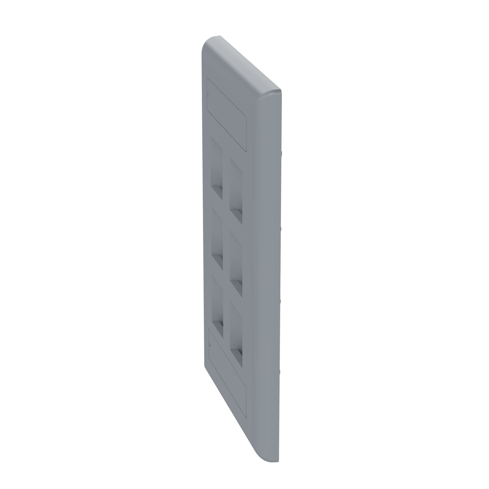 NetKey Faceplate, 6-Port, International Gray, with Label Pocket
