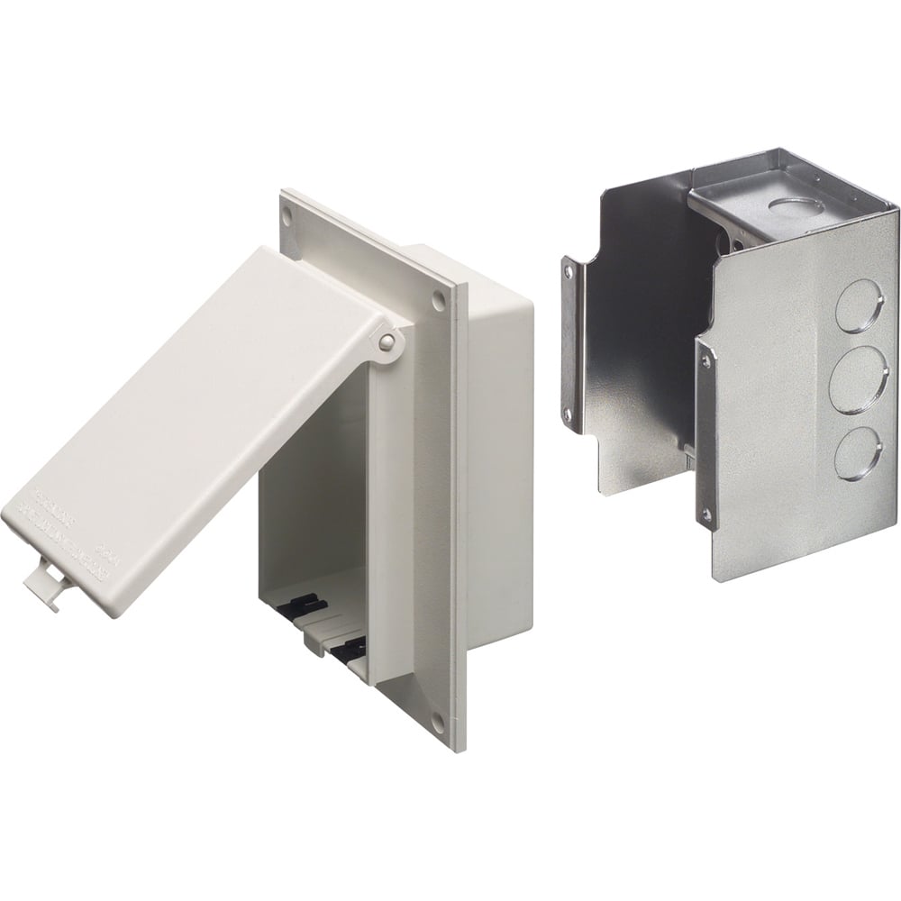 DSBVR1W InBox DB Series Low Profile Electrical Box, Plastic, 25 cu-in Capacity, 1 Gang, 7.196 in L x 4.937 in W x 5.129 in H