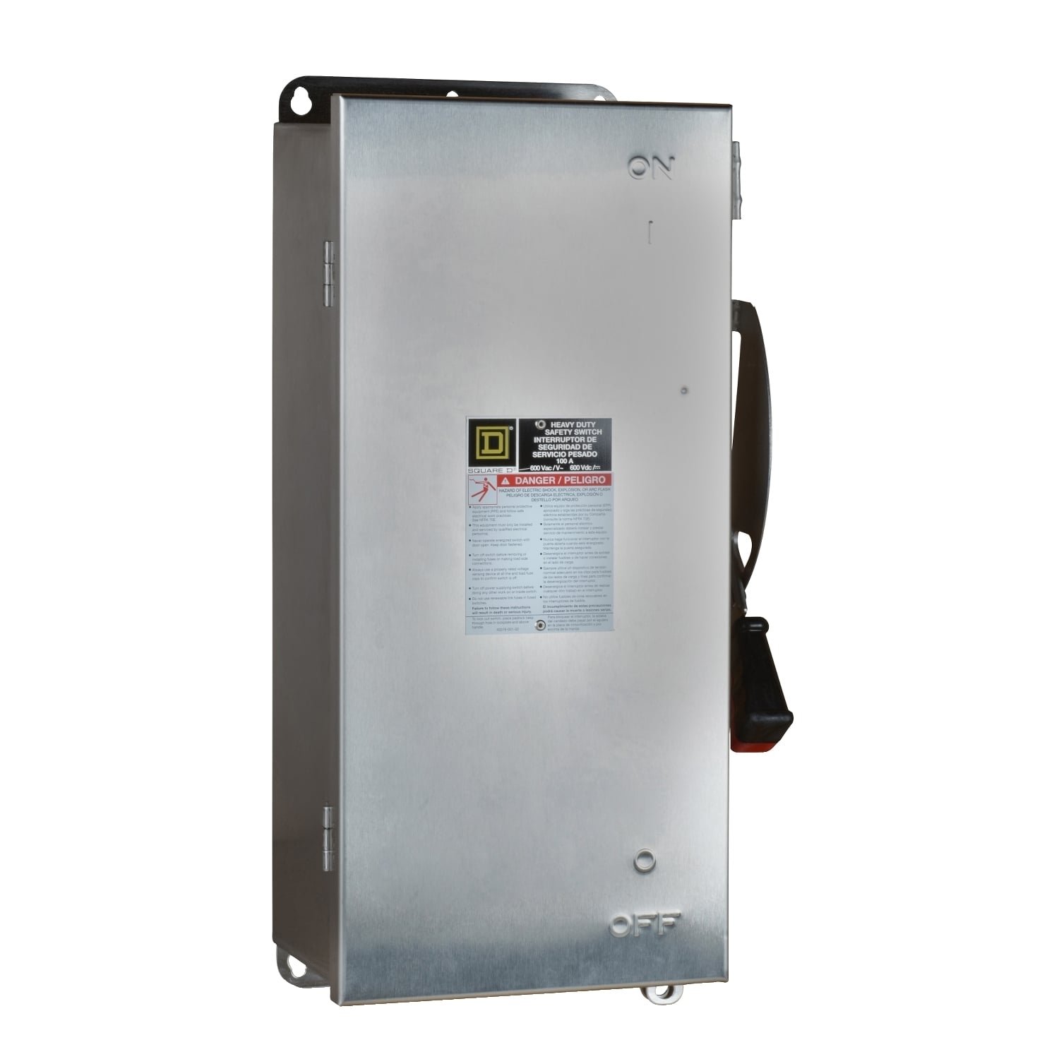 H323NDS F5 Corrosion-Resistant Dust-Tight Fusible Rainproof Watertight Heavy Duty Safety Switch With Factory Installed Neutral, 240/250 VAC/VDC, 100 A, 7-1/2 hp, 15 hp, 30 hp, 20 hp, 3PST Contact, 3 Poles