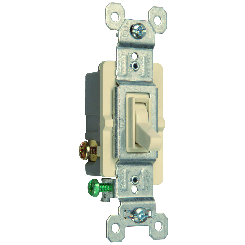 663SLAG 15 Amp,120V Trademaster Self-Grounding/3-Way Toggle Switch, Light Almond