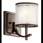 This 1 light wall sconce will effortlessly add to the beauty of your home.  Featuring a refined Mission Bronze(TM) finish and Satin Etched White Glass, this design can accent any space.