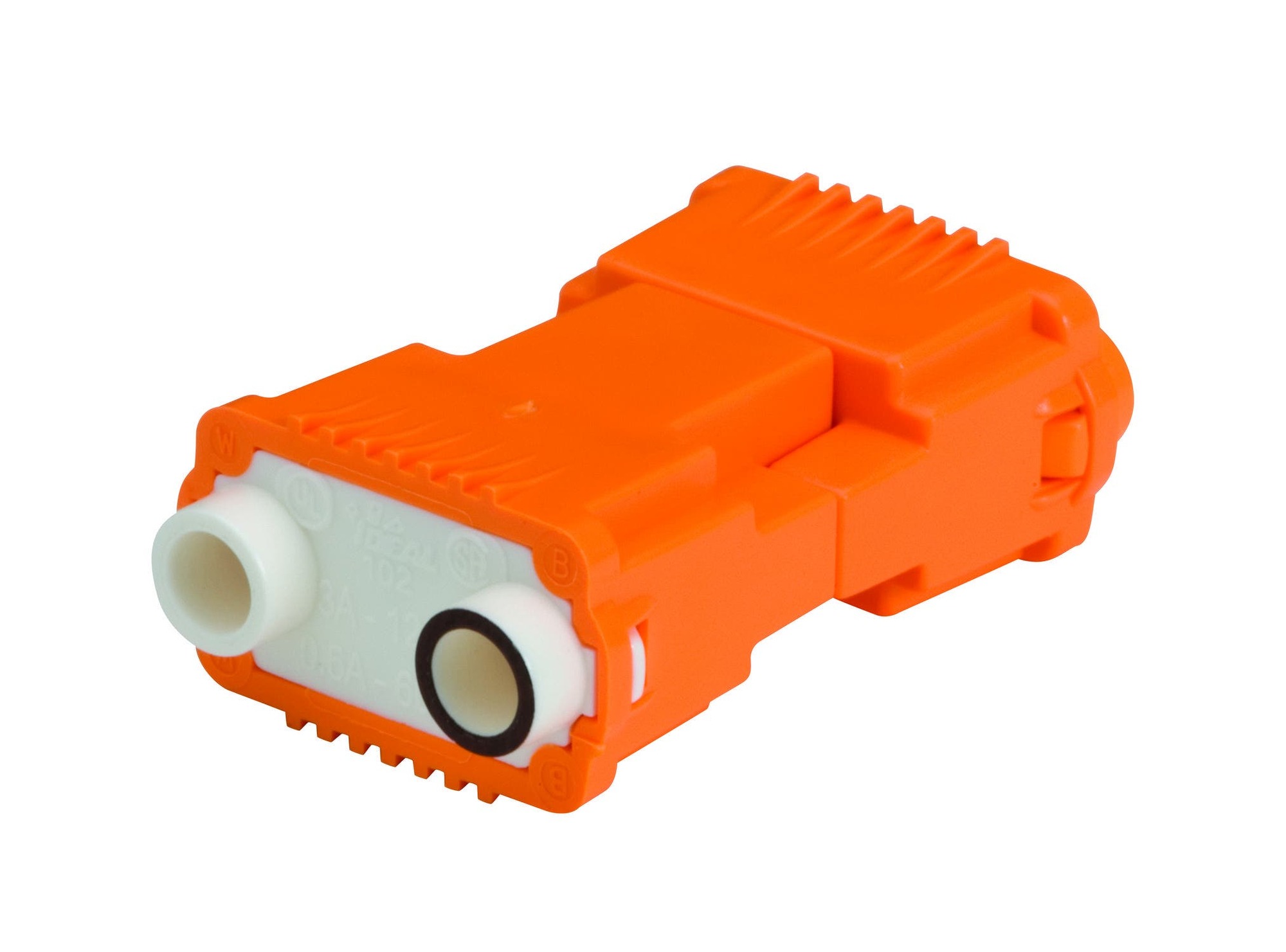 30-372 PowerPlug 2-Wire Standard Luminaire Disconnect, 18 to 12 AWG Wire, 1.4 in OAL, 2 Ports, Orange
