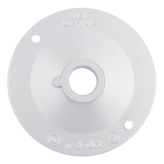 S211WHE Red Dot Standard Weatherproof Lamp Holder Cover, 4-1/8 in Dia, Aluminum