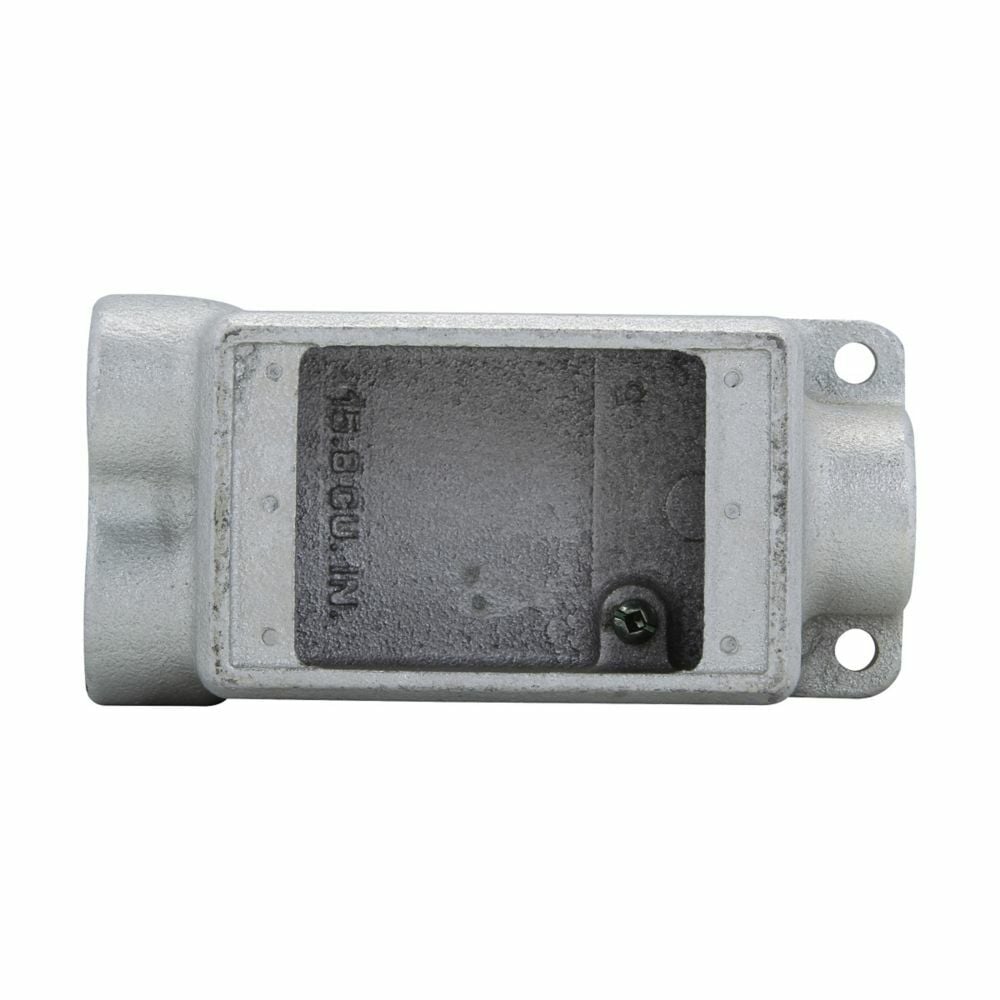 FSCC2 Condulet 3-Entry Shallow Device Box, 3/4 in Trade, 1 Gang, Feraloy Iron Alloy, Aluminum Acrylic Painted/Electro-Galvanized