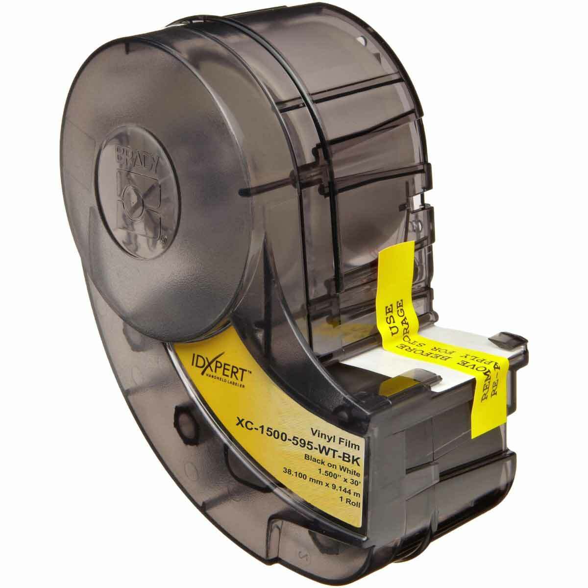 XC-1500-595-WT-BK IDXpert LabXpert Blank Printer Label, 30 ft L x 1-1/2 in W, Blank Legend, Black on White, B-595 Vinyl