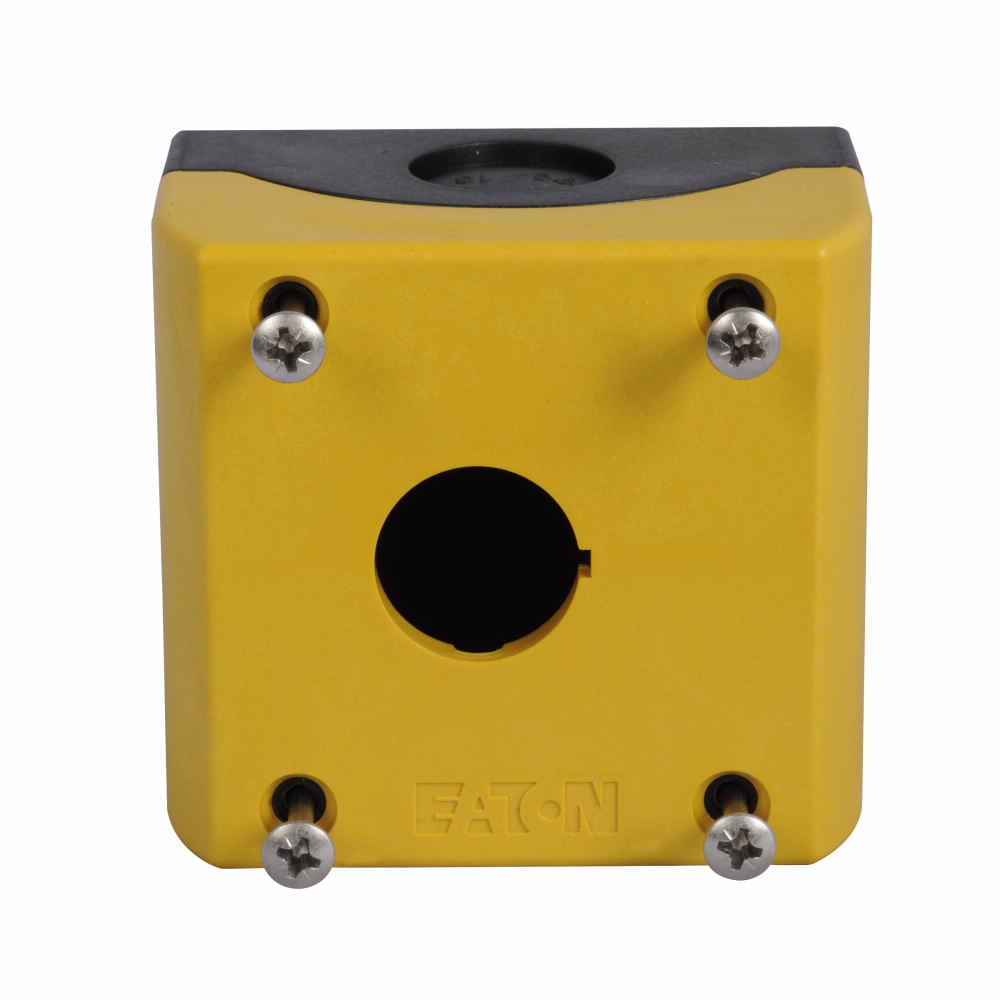 M22-IY1-PG 1-Element Pushbutton Enclosure, 2.83 in L x 2.83 in W x 2.2 in D, NEMA 4X/13, Plastic
