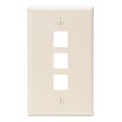 41080-3TP QuickPort Standard Size Wallplate, 1 Gang, 2-3/4 in W, Plastic, Surface Mount