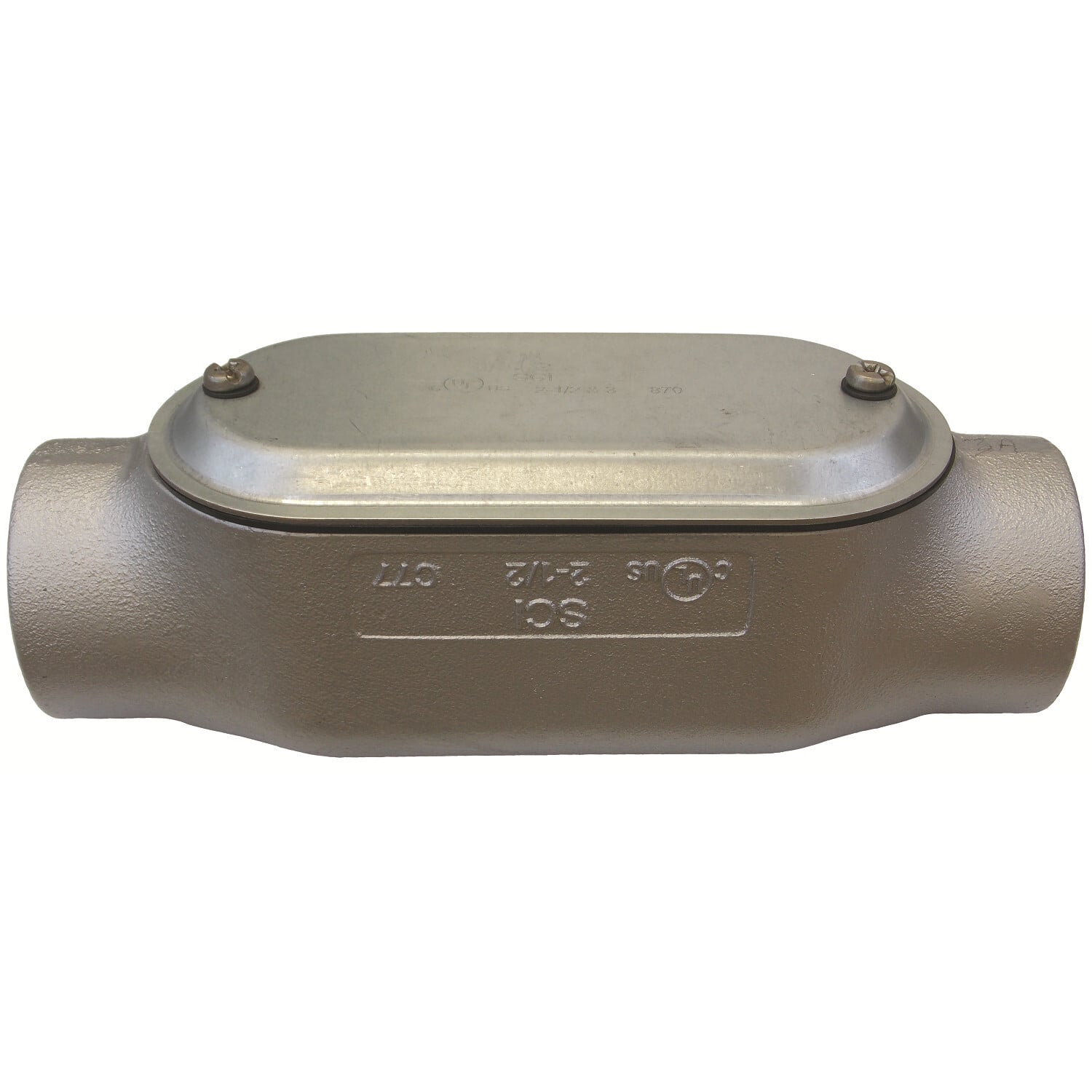 C37-CGKON Type-C Conduit Body With Steel Cover, Screw, Neoprene Gasket, 1 in Hub, 7 Form, Gray Iron, Zinc Plated