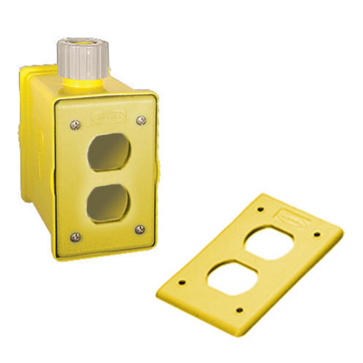 HBLPOB1DY Standard Sized Weatherproof Molded Portable Outlet Box With Strain Relief, 1 Gangs, 5.38 in L x 4.2 in W x 3.18 in H