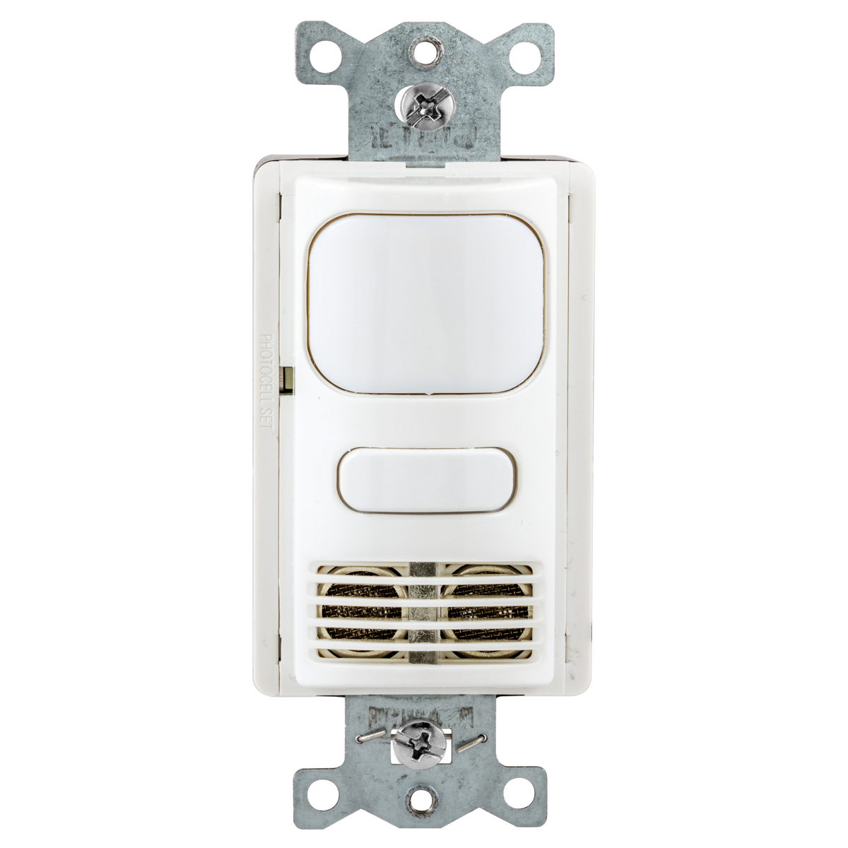 AD2240W1 Adaptive Dual 1-Button 1-Circuit Occupancy Vacancy Sensor Switch, 24 VDC, Passive Infrared/Ultrasonic Sensor, 1000 sq-ft Coverage