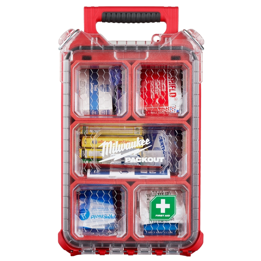48-73-8435C First Aid Kit, 79 Components, 4.6 in H x 9.8 in W