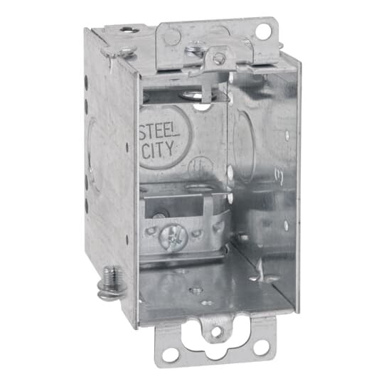 CWX-25 Steel City Gangable Welded Style Switch Box, Steel, 14 cu-in Capacity, 1 Gangs, 1 Outlets, 4 Knockouts