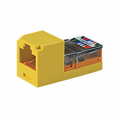 Mini-Com UTP RJ45 Cat 5e Leadframe Jack Module, Yellow