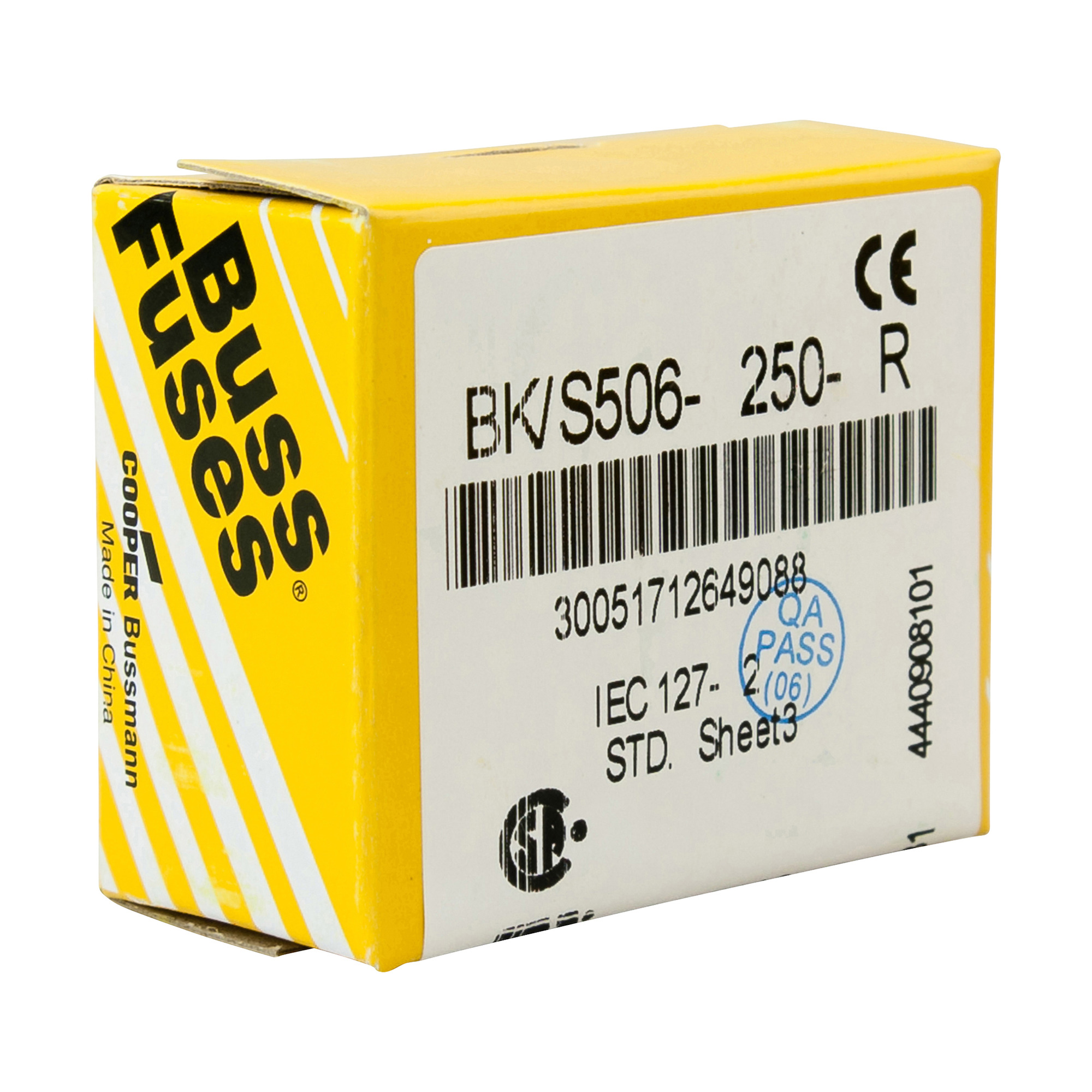 S500-125-R Fast Acting Fuse, 125 mA, 250 V AC, 35 A Interrupt, Cylindrical Body