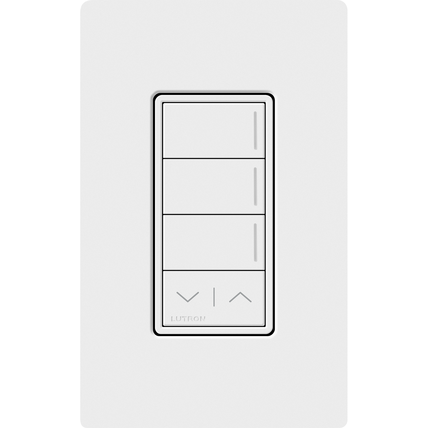 RRST-W3RL-WH Sunnata RF 3-Button Raise/Lower Wall Keypad for RA3 Systems, Neutral Required, 120-277V, White