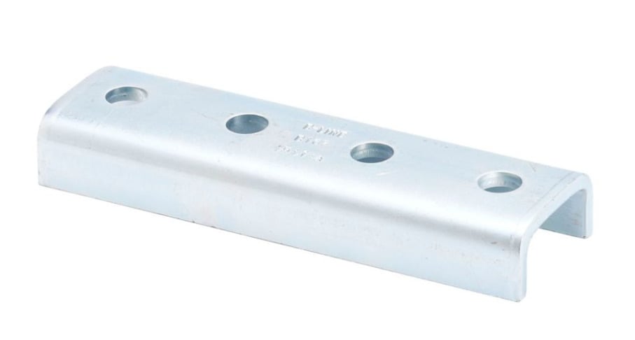 B167ZN 4-Hole Splice Clevis, 7-1/4 in L x 1/4 in THK, For Use With B52 Channel, Steel