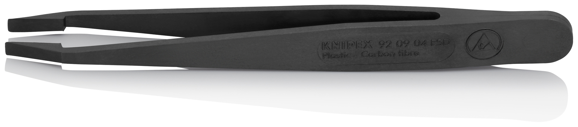 Plastic Gripping Tweezers-Blunt Tips-ESD, 4 1/2 in., 0.12 mm TT, 3.30 mm TW