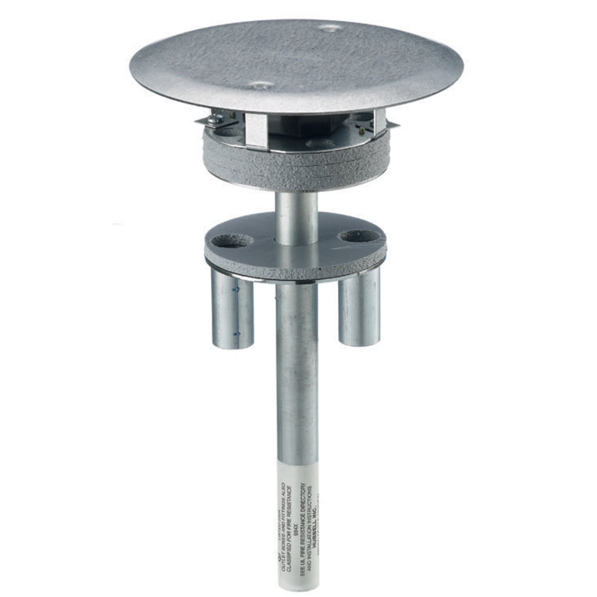 S1PT4X4FIT 3-Piece Flush Standard Sized Poke-Through With (2) 3/4 in EMT Conduit Stem, 4 in Hole, 7 in Dia x 1/4 in THK Cover, 300 lb Capacity, Composite