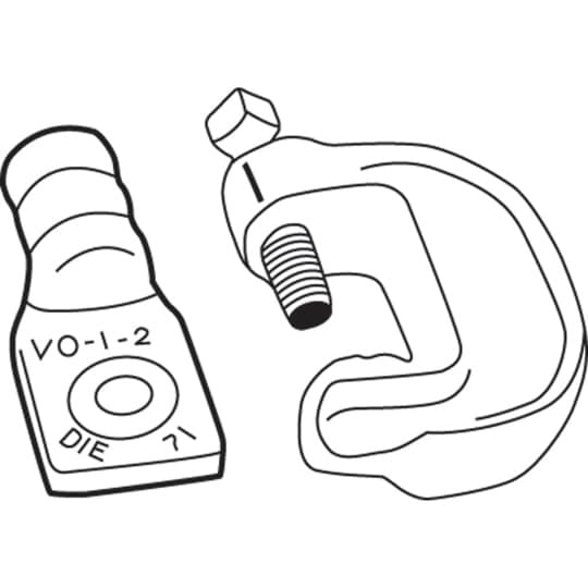 IBG20-40 Blackburn Grounding I-Beam Non-Insulated Compression Connector, 2/0 to 4/0 AWG Steel Conductor, Die Code: 76, Steel