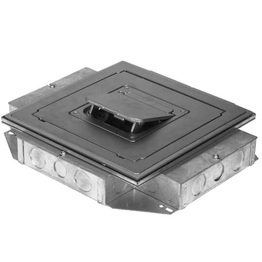 668-S Steel City Recessed Service Ultra Shallow Floor Box, Stamped Steel, 192 cu-in Capacity, 4 Gangs, 13-1/4 in L x 15-1/4 in W x 2-1/2 in H