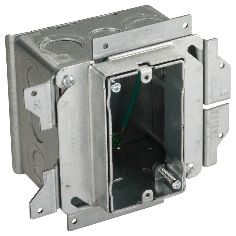 nVent CADDY All-in-One Stud-Mounted With Adjustable Mud Ring, 1 Gang, 3/4"1 1/2" Drywall, 2 1/2"