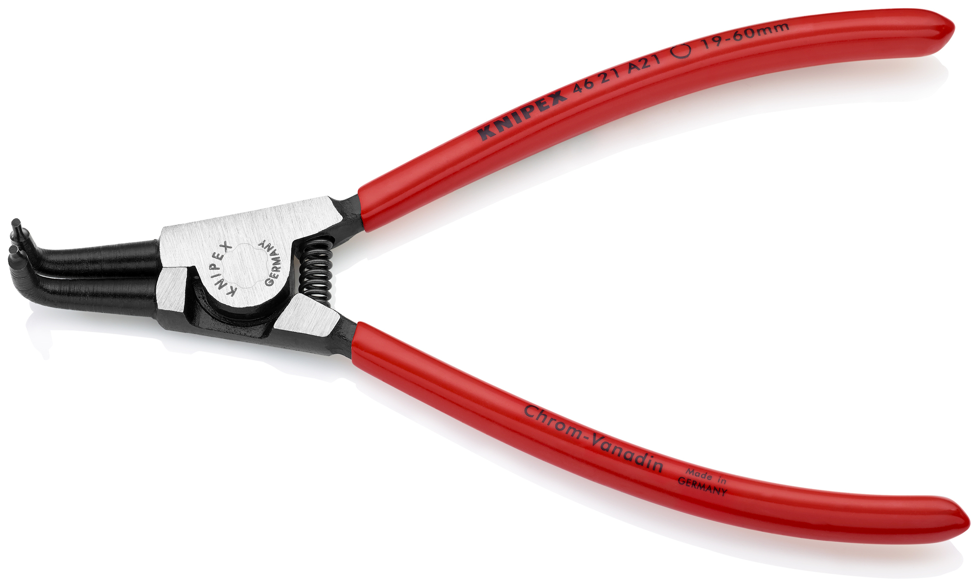 External 90° Angled Snap Ring Pliers-Forged Tips, 6 3/4 in., Plastic coating, 5/64 in. Tips, Bulk